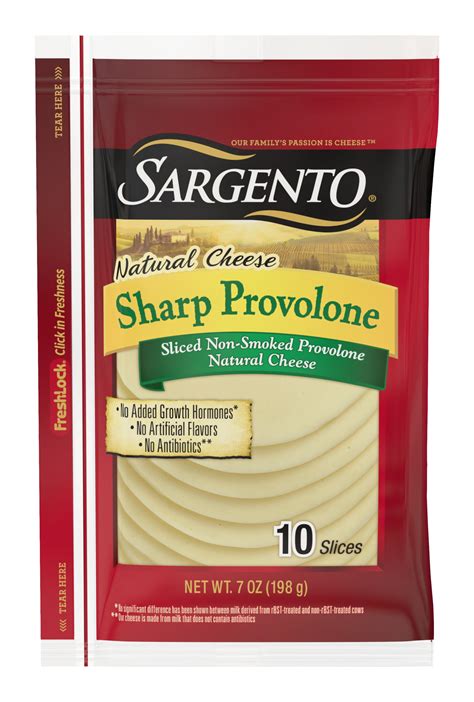 Sargento Sliced Sharp Non Smoked Provolone Natural Cheese 10 Slices