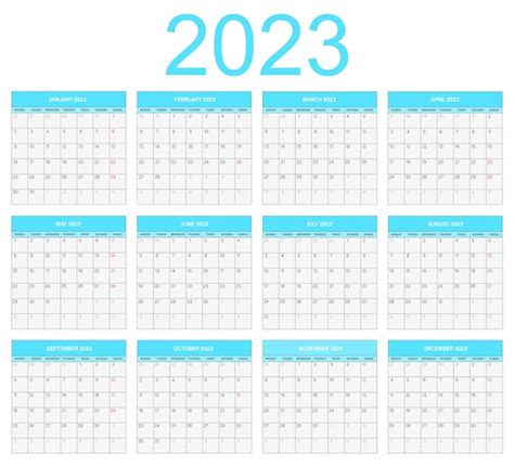 Premium Vector Calendar For 2023 Year