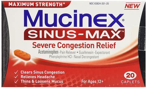 Buy Mucinex Sinus Max Severe Congestion Relief Caplets 20 Ct Online At Lowest Price In Ubuy