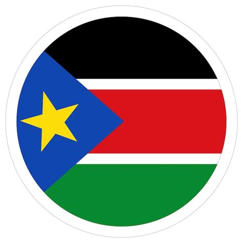 bandeira do sudão do sul bandeira do sudão do sul em forma de círculo redondo vetor premium