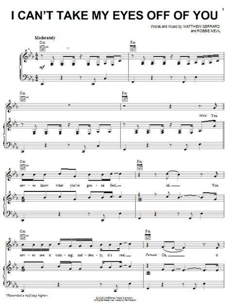 Check spelling or type a new query. I Can't Take My Eyes Off Of You | Sheet Music Direct