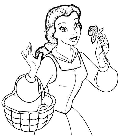 Princess Belle Coloring Pages Beauty And The Beast Disney