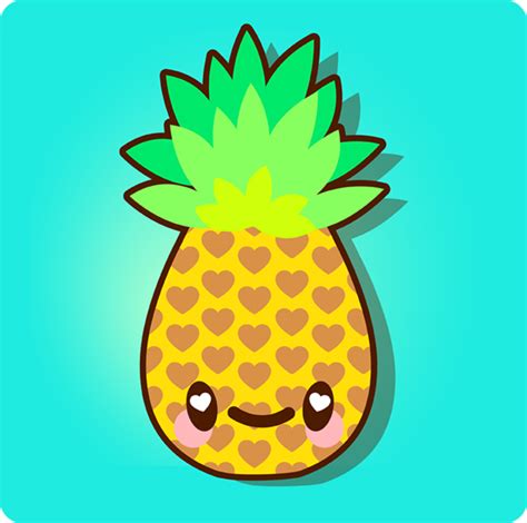 How To Draw A Simple Super Kawaii Pineapple In Adobe
