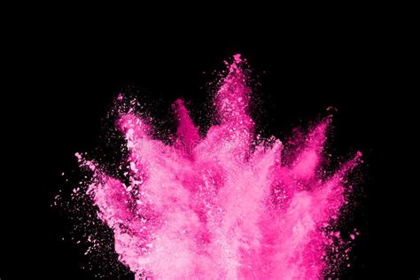 Pink Powder Explosion On Black Background Stock Photo Image Of