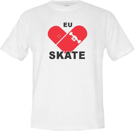 Camiseta Branca Eu Amo Skate Skt Elo7 Produtos Especiais