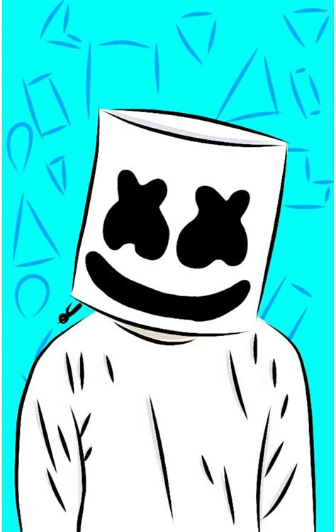 Marshmello Easy Drawings Neon Simple Doodles Anime Marshmallow HD