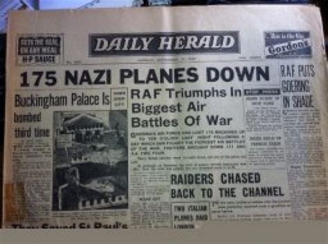 Battle Of Britain Newspaper 16th September 1940 Daily Herald