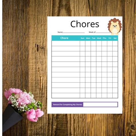 Printable Chore Chart For Kids Responsibility Chart Visual Etsy