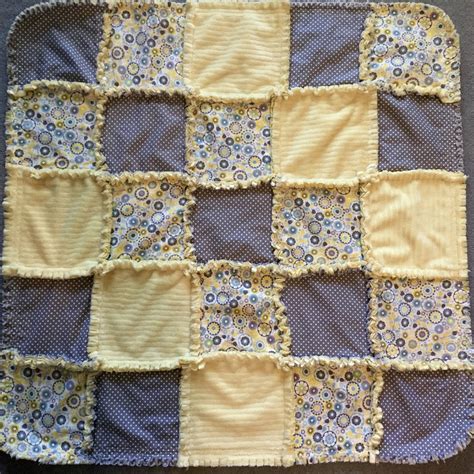 Deerecountry Quilts Yellow And Gray Baby Girl Rag Quilt