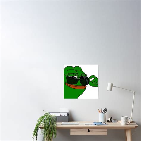 Pepe Frog Pepe In Sunglasses 4chan Pepe Pepe Meme Poster For Sale