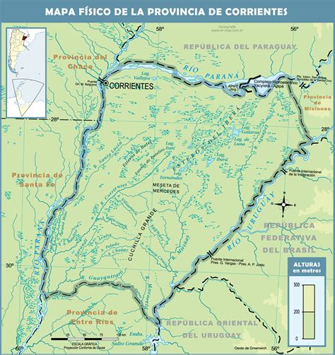 Mapa Físico De La Provincia De Corrientes Argentina Ex