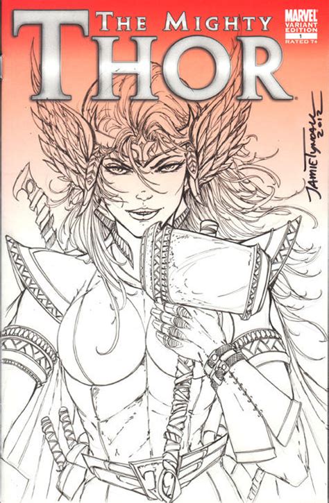 Thor Girl Sketch Cover Commission By Jamietyndall On Deviantart