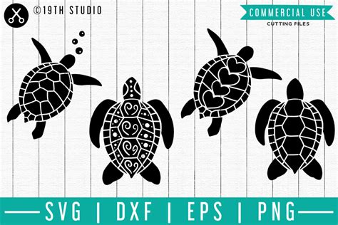 Sea Turtle Svg Sf Eps Png Dxf Svg