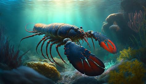 Premium Photo Spiny Lobster Stands Under The Sea Crustaceans Image Ai