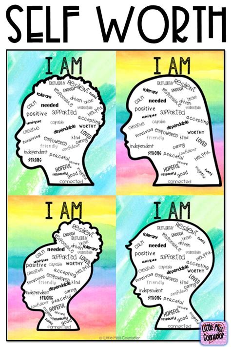 Self Worth I Am Posters And Writing With Editable Text Self Esteem