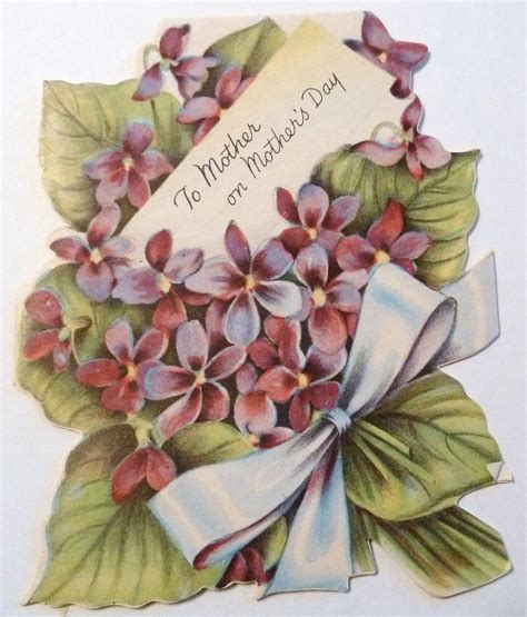 Vintage Mothers Day Card Violets Vintage Greeting Cards Vintage