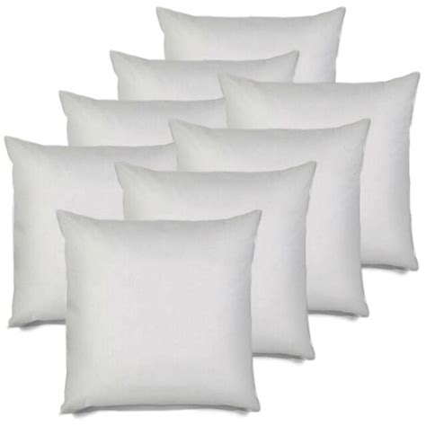 Set Of 8 26x26 Pillow Insert Euro Sham Couch Cushion White Polyester