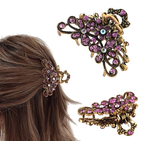 Wholesale Crownguide Vintage Rhinestone Hair Claw Crystal Jaw Clips
