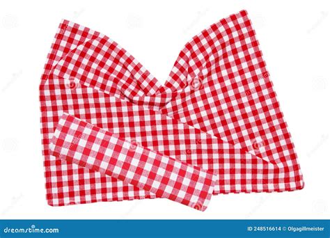 Red Picnic Blanket Closeup Of A Red Checkered Napkin Or Tablecloth