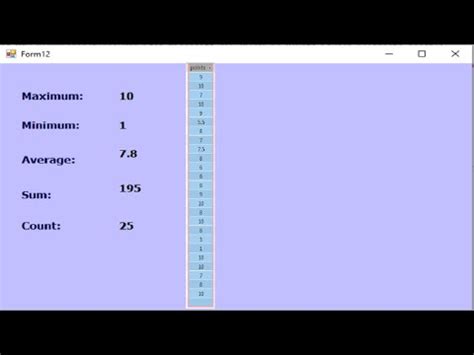 Vb Net Tutorial How To Get The Datagridview Column Average Value Using