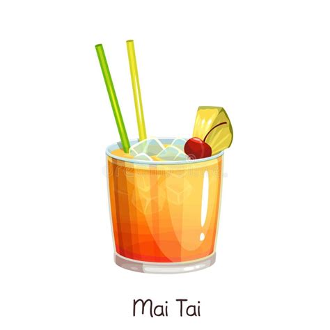 Mai Tai Cocktail Stock Vector Illustration Of Garnish 123230234