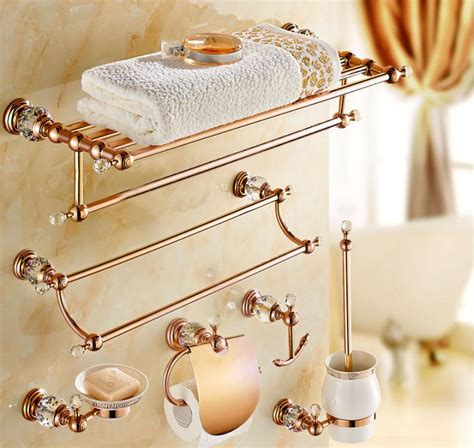 Imitation marble resin bathroom cheap accessories sets. Brass & Diamond Bathroom Accessories Set, Rose Gold Toilet ...