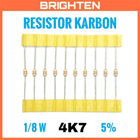 Jual Resistor Karbon Koa 4700 Ohm 47k 4k7 0125 Watt 5 Persen Di Lapak