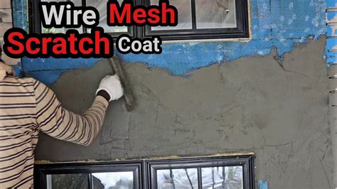 Prepare And Applying Scratch Coat On Wire Meshfor Veneer Stone Stucco