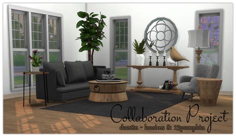 Sims 4 Ccs The Best Collaboration Project Living Room Set By Daer0n