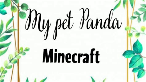 My Pet Panda Minecraft Youtube