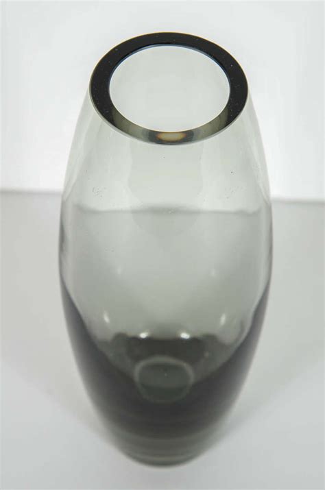 Mid Century Modernist Handblown Smoked Glass Vase By Holmegaard At 1stdibs