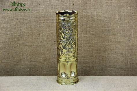 Trench Art Brass Shell Casings Engraved Size No5