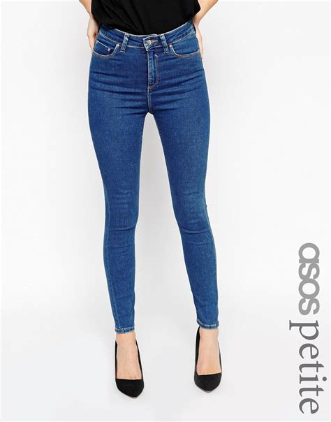 Asos Petite Ridley High Waist Ultra Skinny Ankle Grazer Jeans In Maxine