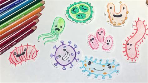 How To Draw Coronavirus Germs And Bacteria Youtube