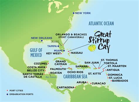 Caribbean Cruise Vacation Port Map Norwegian Cruise Line Caribbean