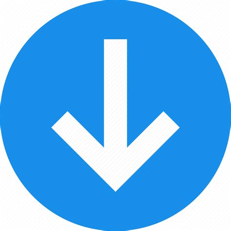 Arrow Blue Circle Descend Down Downward Icon Download On Iconfinder