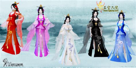 Sims 4 Chinese Womens Costume In 5 Colors10 Colors Of Hair Sims