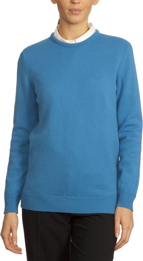 Great And British Knitwear Ladies Hl105 100 Lambswool Plain Round Neck
