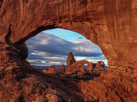 Turret Arch As Seen Through The North Window Arch At Arches National Park Utah Image By