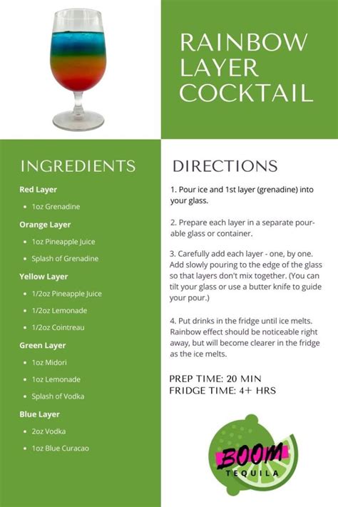 Rainbow Cocktail Drink Recipe For Pride Month Boom Tequila