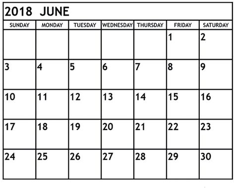 June 2018 Calendar Printable June Calendar Printable Monthly