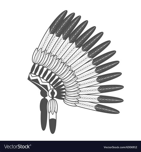 Native American Feathered War Bonnet Royalty Free Vector