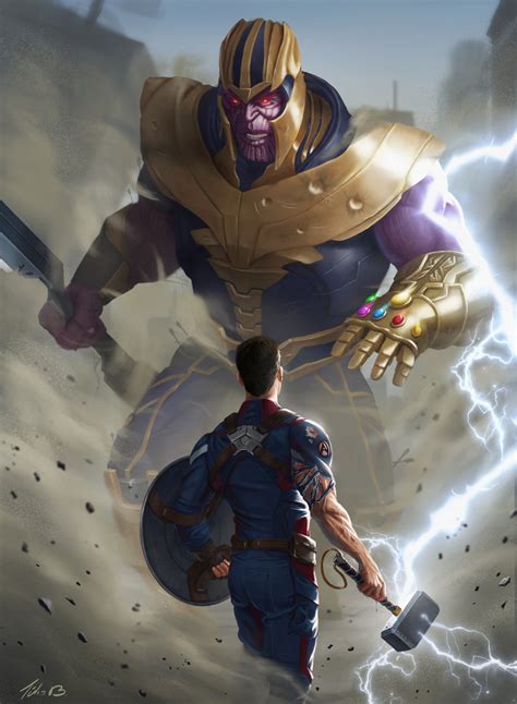 Captain America Against Thanos Endgame Art Wallpaper Hd Artist 4k