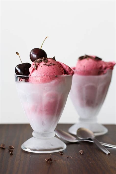 Naturally Sweetened Vegan Cherry Ice Cream With Chocolate Chunks Mango Sorbet Vegan Cherry Ice