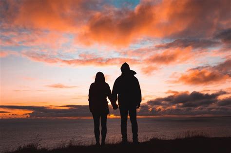 Wallpaper Romance Sunset Couple Silhouette Sky Wallpx