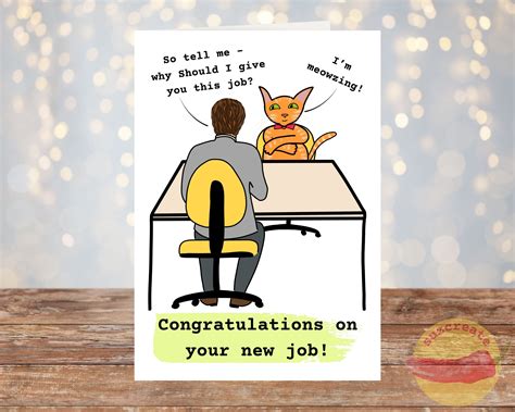 Congratulations New Job Card Funny Greeting Cards Funny Card Etsy