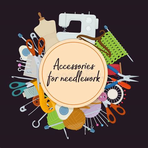 Accessories For Needlework Stock Vector Illustration Of Hand 126327291
