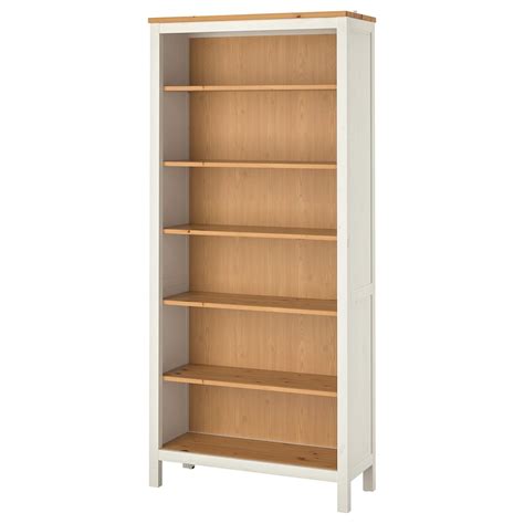 Hemnes Bookcase White Stainlight Brown 90x198 Cm Ikea