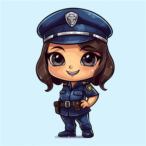 Premium Vector Policewoman Concept Illustration Beautiful Girl