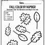 Fall Color By Number Worksheet Printable